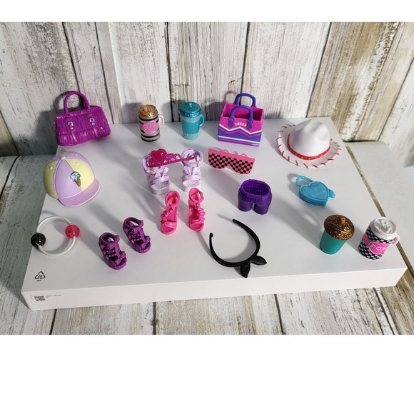 Mini Barbie  Doll Shoes Purses Hats Accessories Bundle Lot for Fashion Dolls - Picture 2 of 7